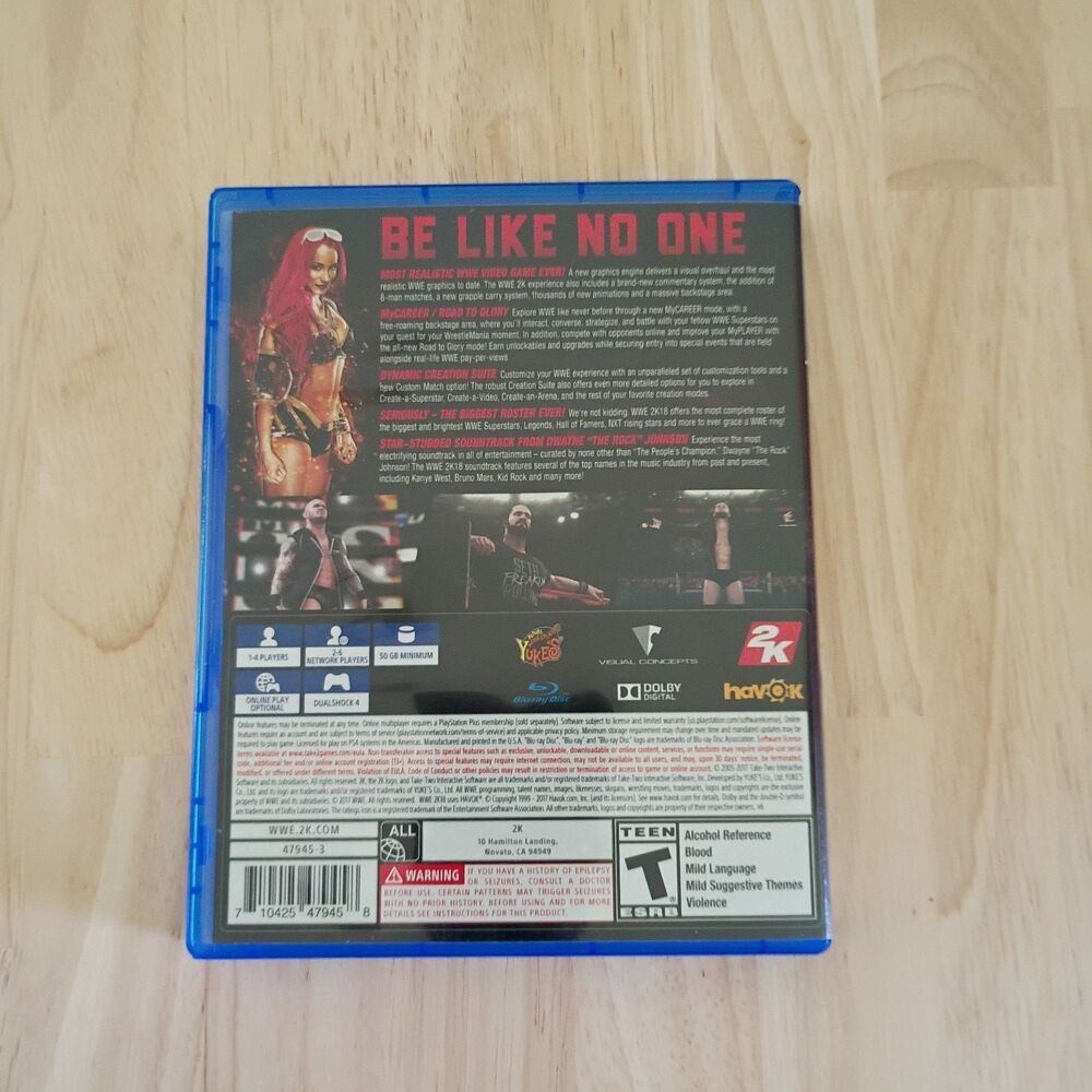 WWE 2K18 Sony PlayStation 4, PS4 W2K18 Video Game - Picture 2 of 5